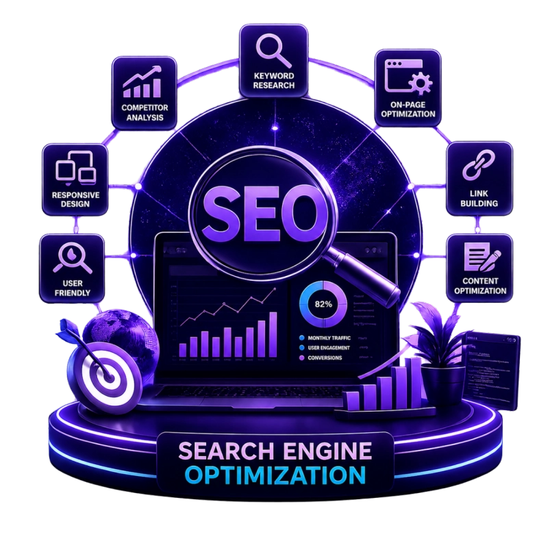 Digihub Group SEO agency dashboard showing keyword rankings and organic traffic growth